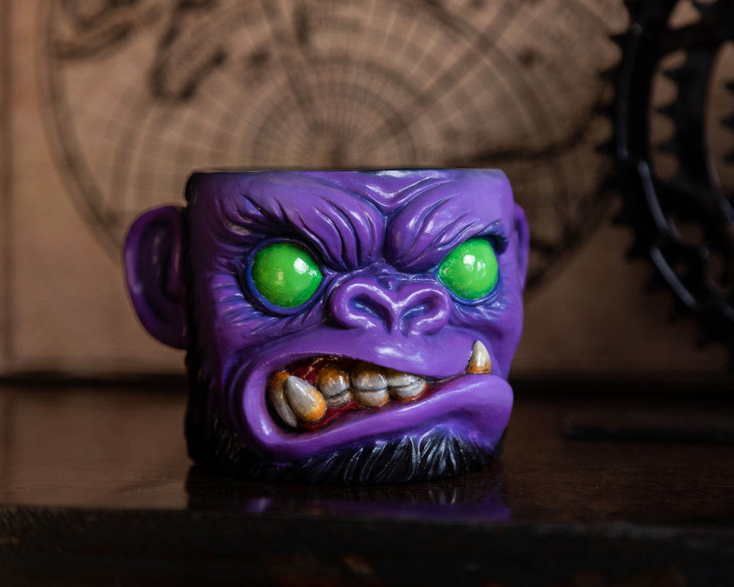 Apes Art, resin art, grape ape, purple monkey, monkey pot, handmade, monkey planter, comics gift, boyfriend gift, birthday gift, handcraft, Christmas gift, gift for husband