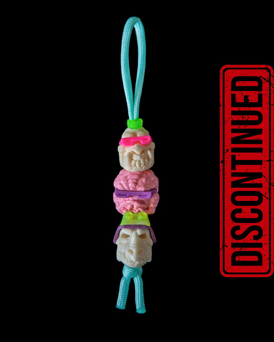 Set of 3 neon beads: rhino+boar+brain