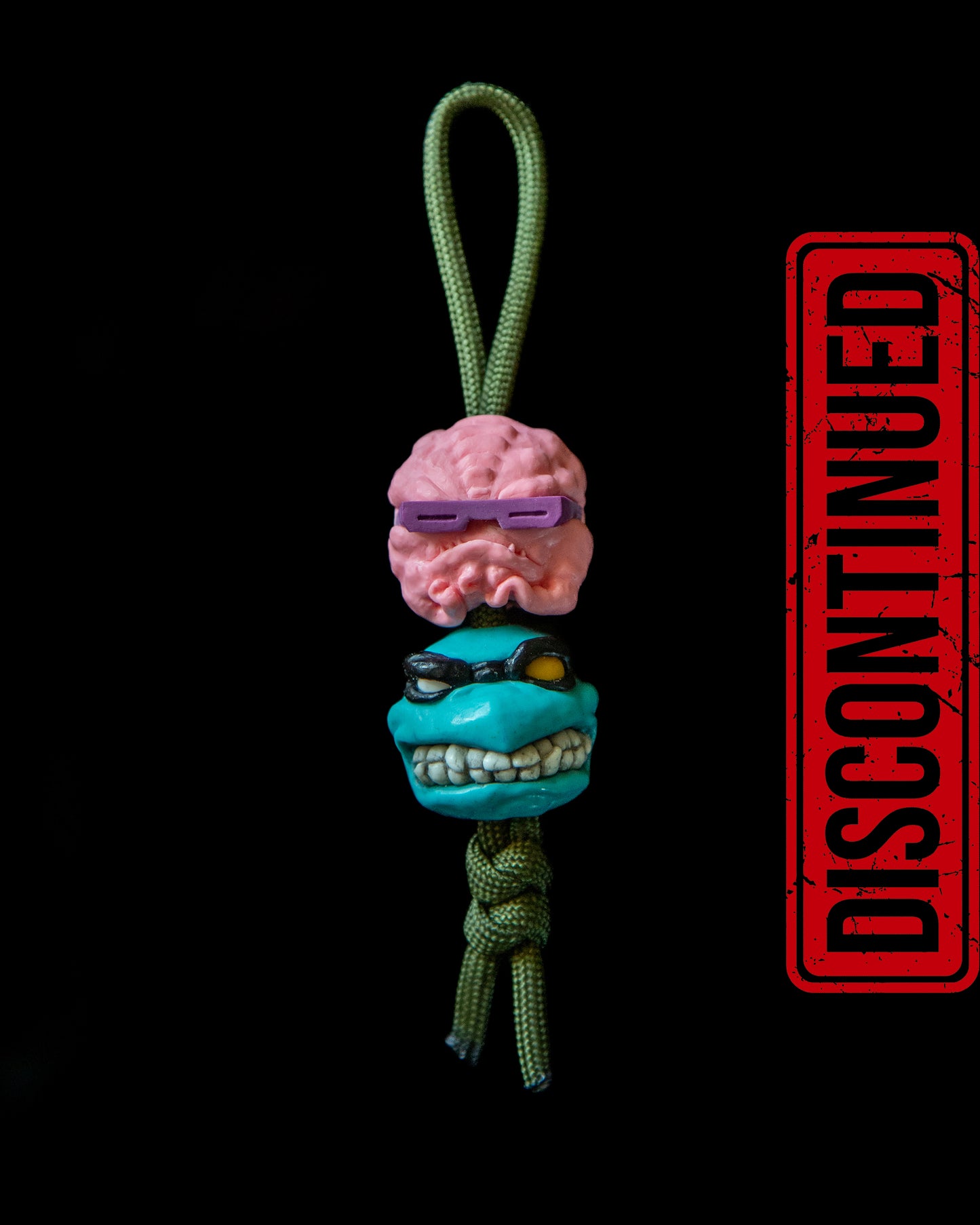 Set of 2 beads: evil turtle+brain