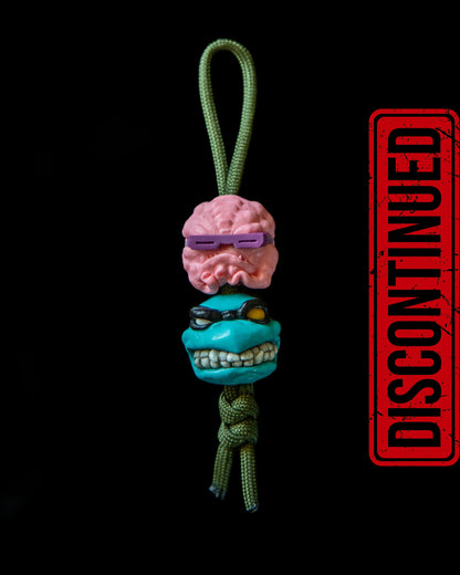 Set of 2 beads: evil turtle+brain
