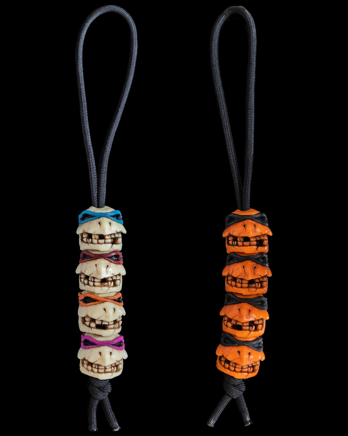Set of 4 brothers skull beads