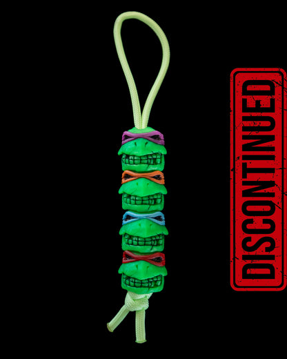 Set of 4 glow in the dark turtle skull beads