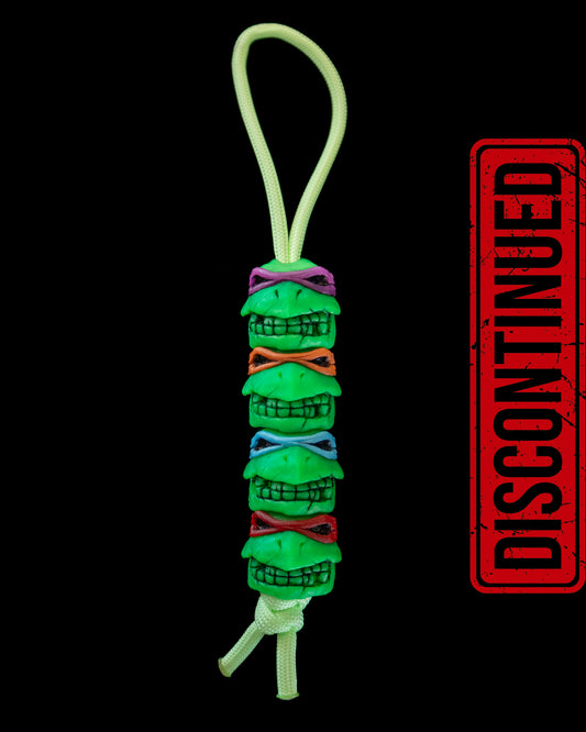 Set of 4 glow in the dark turtle skull beads