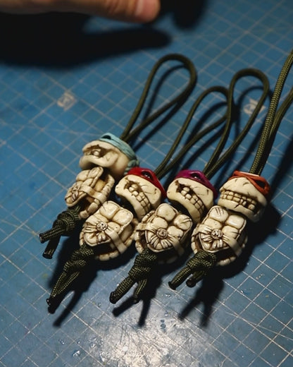 tmnt, tmnt fan art, 4 turtle brothers skull beads, tmnt keychain, ninja turtle skull beads, edc beads, Teenage Mutant Ninja Turtles, tmnt skull, tmnt beads