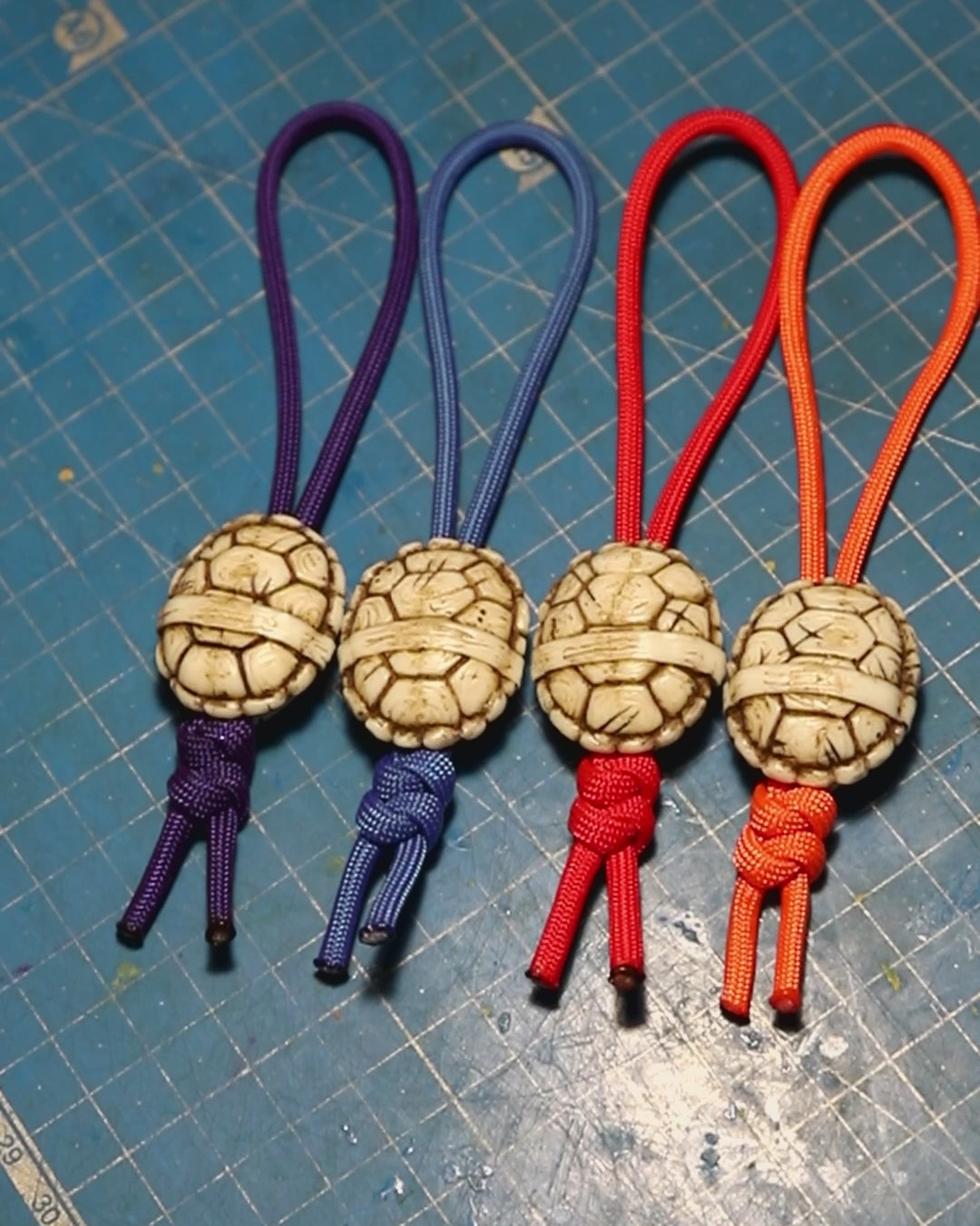 tmnt, tmnt fan art, 4 turtle brothers skull beads, tmnt keychain, ninja turtle skull beads, edc beads, Teenage Mutant Ninja Turtles, tmnt skull, tmnt beads