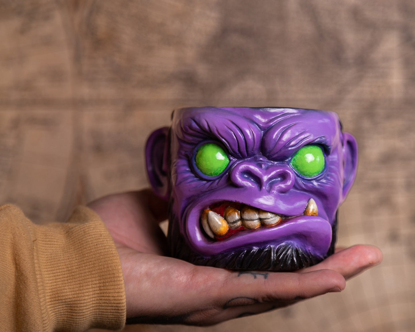 Apes Art, resin art, grape ape, purple monkey, monkey pot, handmade, monkey planter, comics gift, boyfriend gift, birthday gift, handcraft, Christmas gift, gift for husband 