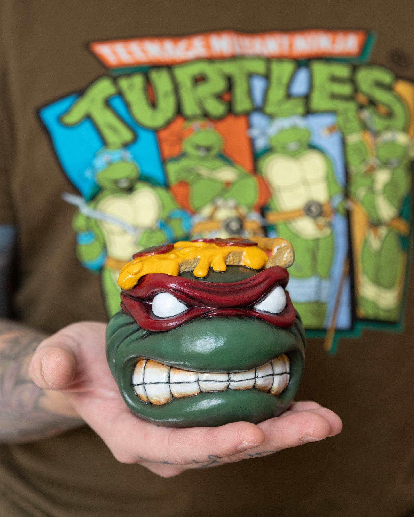 Apes Art, resin art, handmade, teenage mutant ninja turtles, tmnt, stash jar, Raph, Raphael, pizza, resin jar, comics gift, boyfriend gift, birthday gift, handcraft, Christmas gift, gift for husband