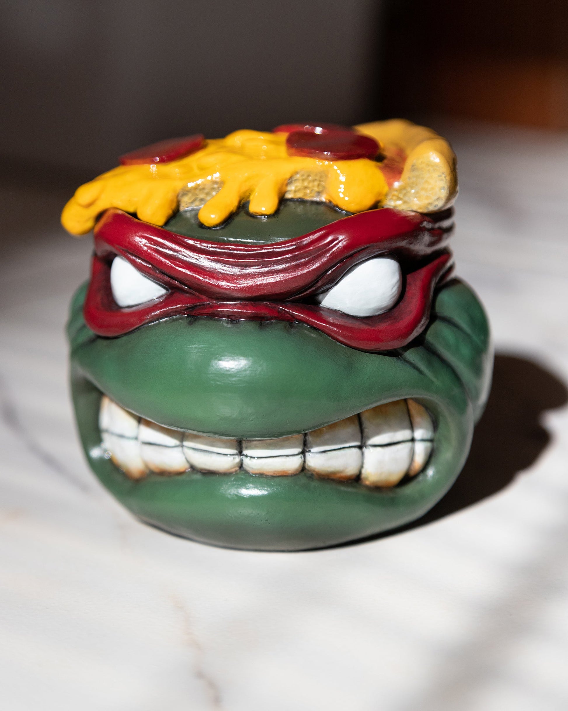 Apes Art, resin art, handmade, teenage mutant ninja turtles, tmnt, stash jar, Raph, Raphael, pizza, resin jar, comics gift, boyfriend gift, birthday gift, handcraft, Christmas gift, gift for husband