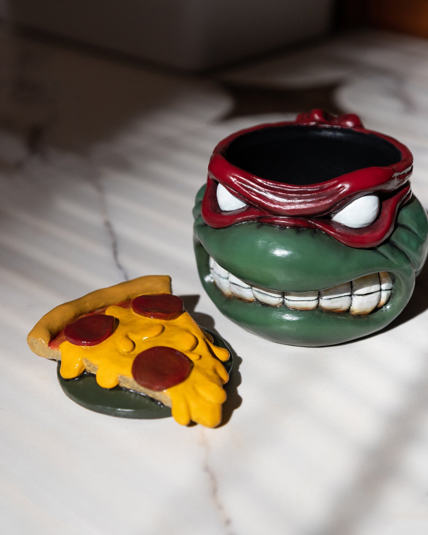 Apes Art, resin art, handmade, teenage mutant ninja turtles, tmnt, stash jar, Raph, Raphael, pizza, resin jar, comics gift, boyfriend gift, birthday gift, handcraft, Christmas gift, gift for husband