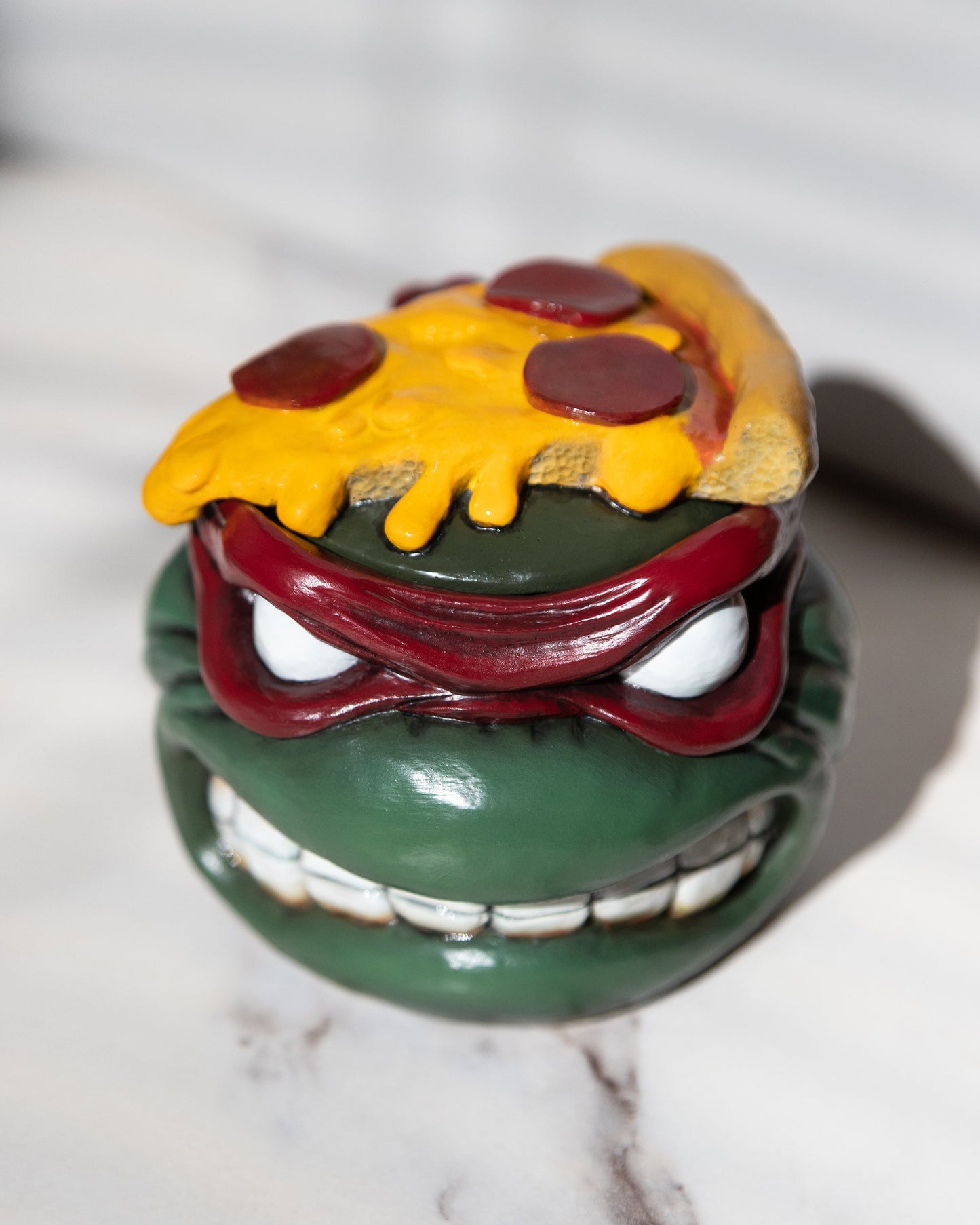 Apes Art, resin art, handmade, teenage mutant ninja turtles, tmnt, stash jar, Raph, Raphael, pizza, resin jar, comics gift, boyfriend gift, birthday gift, handcraft, Christmas gift, gift for husband