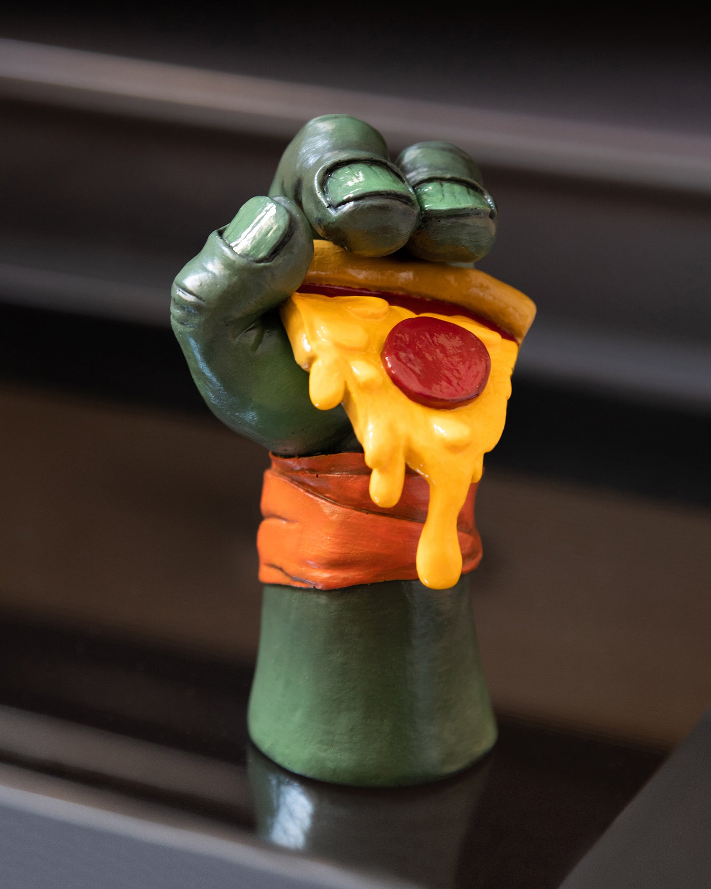 Apes Art, resin art, handmade, teenage mutant ninja turtles, tmnt, Mikey, michelangelo, pizza, figure, pizza lover, comics gift, boyfriend gift, birthday gift, handcraft, Christmas gift, gift for husband